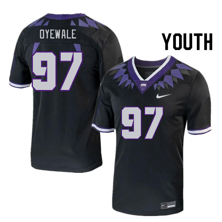 Youth #97 Paul Oyewale TCU Horned Frogs 2023 College Footbal Jerseys Stitched-Black - Click Image to Close